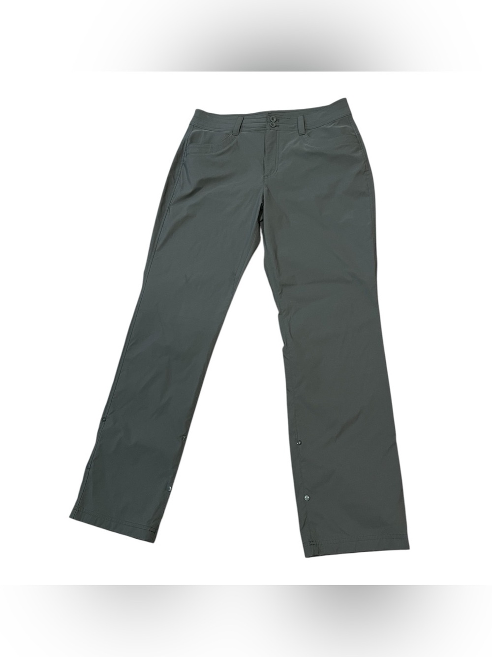Eddie Bauer Women’s Outdoor Hiking Convertible Roll Up Pants Gray Zip Pockets 10